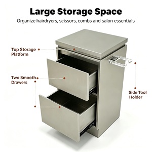 Gabinete <span class=keywords><strong>de</strong></span> Almacenamiento Minimalista para Salón <span class=keywords><strong>de</strong></span> Belleza, Impermeable, Resistente, <span class=keywords><strong>de</strong></span> Acero Inoxidable, Carrito <span class=keywords><strong>de</strong></span> Almacenamiento para Herramientas <span class=keywords><strong>de</strong></span> Salón - Product Image 4