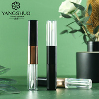 Tube de brillant à lèvres carré double face 1,5 ml, contenant de brillant à lèvres, tube de gloss à lèvres double embout, emballage cosmétique personnalisé, flacon vide