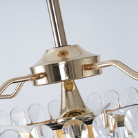 Ventilador de techo LED dorado personalizable de 22 ", candelabro de cristal de ahorro de energía, diseño de sala de estar tradicional moderno, Control remoto