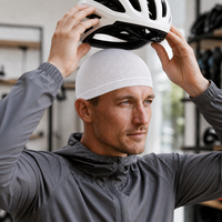 Bonnet de cyclisme en polyester à motif personnalisé ODM, sous-casque, bonnet ajusté anti-transpiration en tricot extensible, bonnet de cyclisme