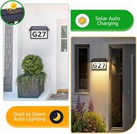 Lampe solaire murale numérique 3 couleurs 2000 mAh, étanche IP65, pour numéros de maison, villa, hôtel, appartement - Vente chaude