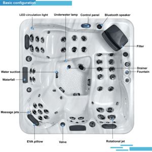 <span class=keywords><strong>Spa</strong></span> extérieur moderne Sunrans US Aristech Acrylic 3 <span class=keywords><strong>places</strong></span>, 2 bacs de relaxation, 59 jets, écologique, facile à installer, système Balboa. - Product Image 4