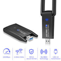 Carte réseau AX1800 WIFI6 1800Mbps 2.4GHz 5GHz pilote gratuit WiFi USB carte réseau sans fil pour PC de bureau ordinateur portable