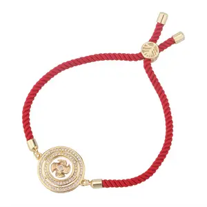 Quand le tour de la corde rouge bracelet tourisme temple bouddhiste perles national vent roue fengshui roue bracelet femmes