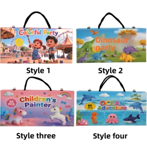 Ensemble <span class=keywords><strong>de</strong></span> peinture, <span class=keywords><strong>dessin</strong></span> et écriture pour enfants, 50 pièces, papier et crayons en bois, stylos à aquarelle, fournitures artistiques complètes, cadeau parfait - Product Image 6