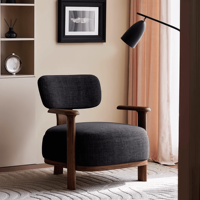 Fauteuil Canapé Moderne Minimaliste en Bois Massif Écologique, Confortable pour la Détente, la Salle à Manger, le Bureau, le Salon, la Chambre, l'Hôtel, l'Hôpital, Individuel