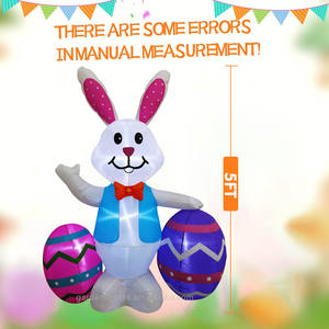 Conejo Inflable de Pascua Impermeable de 1.5 Metros con Decoraciones de Huevos, Luces LED Integradas, Decoración para Jardín y Exteriores - Product Image 2