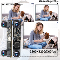 Cámara USB con Obturador Global de 120FPS/60FPS, Módulo de Cámara Estéreo 3D Síncrona RGB, Mini Cámara Web Robótica con Lente Gran Angular UVC