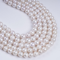 Perles d'eau douce rondes de forme Edison de couleur blanche de qualité A de 10 à 13 mm pour la fabrication de bijoux