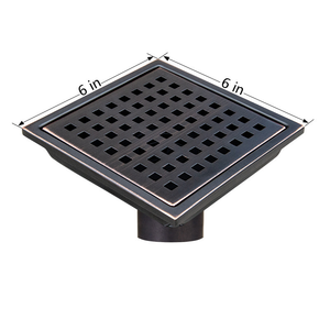 Hot Sale 304 Stainless Steel 4 Inch Square Shower <b>Drain</b> with Corrosion Resistant Removable Grate Cover Hair Catcher Floor <b>Drain</b> - Product Image 2