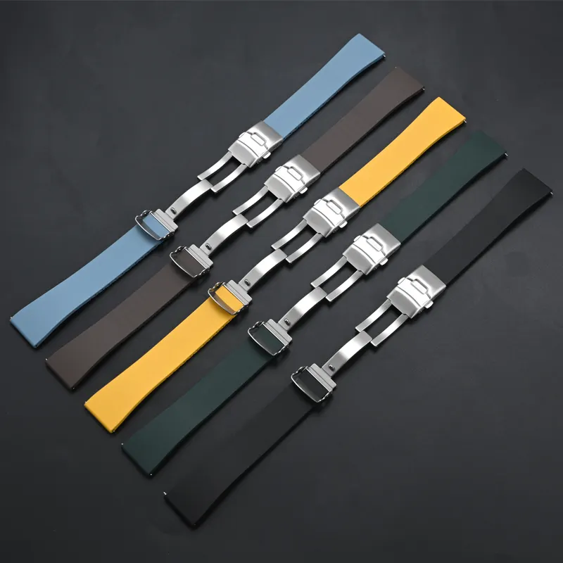 Bracelet de montre de remplacement de couleurs personnalisées pour Cartier 18mm 19mm 20mm 21mm 22mm Bracelet de montre en caoutchouc FKM