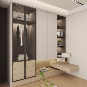 Armario con puerta de cristal, organizador inteligente de ropa para dormitorio, muebles para el hogar, puerta de MDF, el mejor p - Product Image 2