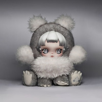 Authentique POP MART SKULLPANDA Punk Panda Figurine en Peluche Assise Modèle d'Exposition Ornement pour les Fans