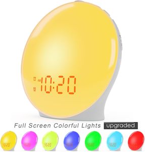 夜のテーブルランプ,2025新しいモダンな日の出ウェイクライト睡眠ベッドサイドRGBサンセットLED目覚まし時計用デジタルタイマー - Product Image 3