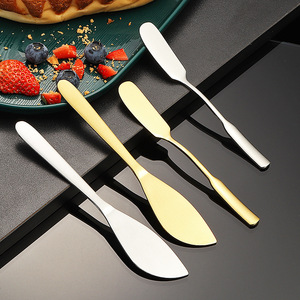 304 stainless steel butter knife <b>square</b> handle jam knife cheese spreader cream piping knife cheese butter spatula - Product Image 3