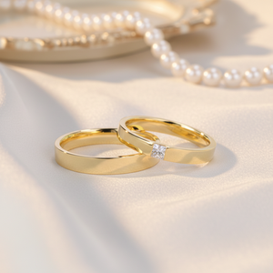 Anillo de Compromiso Romántico con Diamante Cultivado en Laboratorio Personalizado o Juego de Regalo para Parejas, Anillo de Promesa de Boda para Hombre y Mujer en Oro de 18K - Product Image 5