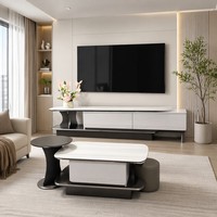 Meuble TV en MDF mélaminé avec placage chêne foncé scandinave, écologique, pour salon commercial et résidentiel, disponible en gros