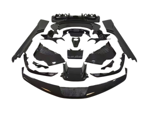 ชุดแต่งคาร์บอนไฟเบอร์แห้งสำหรับ Ferrari SF90 ชุดแต่งคาร์บอนไฟเบอร์แท้ SF90 ประกอบด้วยลิ้นหน้า สเกิร์ตข้าง ดิฟฟิวเซอร์ สปอยเลอร์ ช่องรับอากาศด้านหลัง - Product Image 2