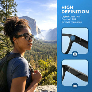 แว่นตาอัจฉริยะ Miccell แปลภาษา AI แบบเรียลไทม์ กล้อง HD 1300W บันทึกภาพแบบ FPV เล่นเพลง โทรออกได้ เหมาะสำหรับการเดินทางและกิจกรรมกลางแจ้ง - Product Image 3
