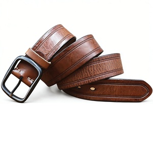 Cinturón de Cuero Genuino de Primera Calidad de 1.5 Pulgadas con Hebilla de Aleación, Estilo Retro, para Hombre, Casual, Vaquero, Diseño de Diseñador - Product Image 6