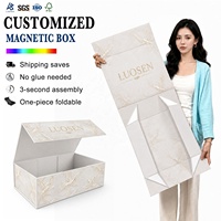 Caja Plegable Magnética de una Pieza con Diseño Floral Colorido Personalizado, Caja de Regalo Magnética de Papel, para Ropa y Bolsas