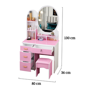 Meuble de chambre à coucher moderne, <span class=keywords><strong>commode</strong></span> <span class=keywords><strong>pas</strong></span> chère, coiffeuse, table de maquillage blanche avec miroir - Product Image 5
