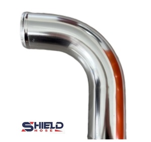 Lá Chắn Nhà Máy Bán Buôn Tùy Chỉnh 90 Độ Chiều Dài 300Mm Đánh Bóng Nhôm Intercooler & Làm Mát Dầu Ống Chất Lượng Cao Su Ống - Product Image 1