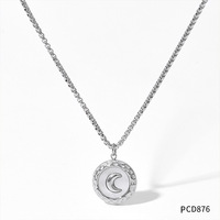 Collier chaîne avec pendentifs créatifs en forme de lune en nacre blanche, nouveau style