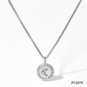 Collier à breloques de créateur de cercle de lune de coquille de perle <span class=keywords><strong>blanche</strong></span> 2023 nouveau style - Product Image 3