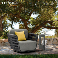Couture Garden Design Mobilier d'extérieur en corde : Ensemble canapé simple, Chaise de jardin, Fauteuil pivotant