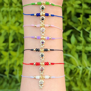 Vòng tay dây chuyền charm trẻ em mạ vàng 18k BC3054 có thể điều chỉnh, đính đá CZ mạ vàng, dành cho bé gái và bé trai, quà tặng bà, mẹ - Product Image 1