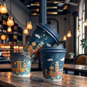 AT PACK Eco Friendly 12oz 16oz 20oz Cafe Coffee House Disposable Coffee <strong>Cups</strong> Sleeve Takeaway <strong>Paper</strong> <strong>Cup</strong> With Lid Branded - Product Image 5