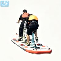Vélo aquatique à pédales pliable rapide pour deux personnes, avec cadre en plastique et grand tapis flottant SUP plat, idéal pour les parcs aquatiques, de la marque Lumark (Chine)