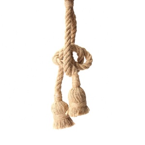 Lámpara Colgante Vintage de <span class=keywords><strong>Cuerda</strong></span> de Cáñamo con una o Dos Cabezas, E26, Iluminación Industrial Creativa - Product Image 3