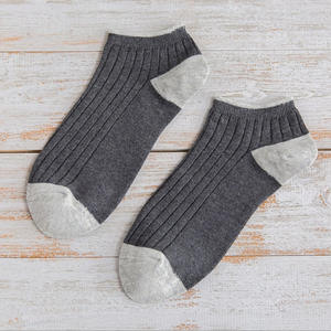 Coreano doble agujas de canalé de algodón a rayas de No Show <span class=keywords><strong>calcetines</strong></span> de los hombres - Product Image 3