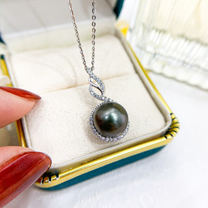 Pendentif en argent S925, support vide, accessoires de bricolage avec perles rondes de 10-11 mm, 30848, collier cache-cernes pour la fabrication de bijoux - Product Image 4