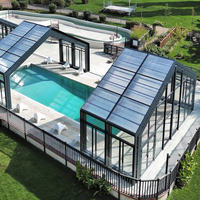 Bewegliche Elektrische Schrägdach-Terrassenabdeckung Polycarbonat Automatischer Wintergarten Einziehbarer Sonnenschutz