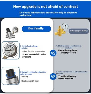 Wholesales Adjustable Manual <strong>Water</strong> Pressure Regulator with <strong>Gauge</strong> for <strong>Water</strong> Use of Pressure Relief Valve - Product Image 4