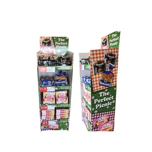 ชั้นวางสินค้าแบบพับได้สำหรับซุปเปอร์มาร์เก็ตพร้อมโลโก้สั่งทำ ชั้นวางแสดงสินค้าขนมขบเคี้ยวแบบตั้งพื้นทำจากกระดาษแข็ง ชั้นวางแสดงสินค้าอาหารสำหรับขายปลีก - Product Image 2