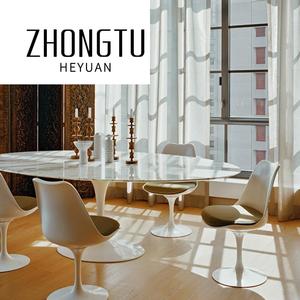 Đồ Nội Thất Hiện Đại Thiết Kế Bàn Ăn Đặt 6 Chỗ Ngồi Nhà Nhà Hàng Cà Phê Cửa Hàng Đá Cẩm Thạch Tự Nhiên Hội Nghị Hình Chữ Nhật Hình Bầu Dục Bảng - Product Image 5