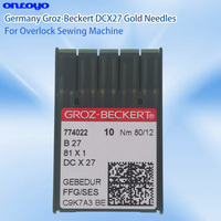 10 Aiguilles Groz-Beckert DCX27 (DC*27, DC27) Importées d'Allemagne, pour Machine à Coudre Surjeteuse, Tailles 9, 10, 11, 12, 14 (Lot de 1)