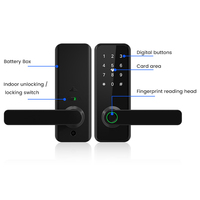 Serrure de porte coulissante électronique Locstar avec mot de passe par téléphone, empreinte digitale, carte-clé, serrure de porte intelligente TTlock avec Tuya pour la maison