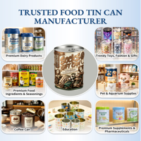 Boîte en métal étamé 200g avec couvercle hermétique et impression personnalisée, boîte vide de qualité alimentaire pour lait en poudre