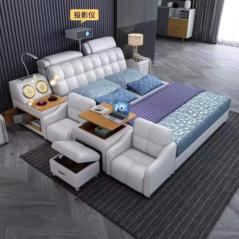 Ranjang pintar Nova, tempat tidur pintar dengan fitur multifungsi dan kursi kamar tidur pijat cerdas dobel sederhana multifungsi