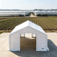 Structure en acier robuste 30x80 pieds, cadre métallique extérieur manuel, toit à double poutre avec revêtement UV, auvents de stationnement pour voitures, garages