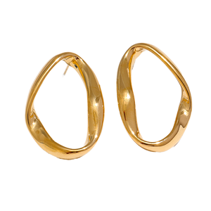 Mode quotidien de haute qualité prévention des allergies bijoux de charme en acier inoxydable métal creux étanche boucles d'oreilles - Product Image 1