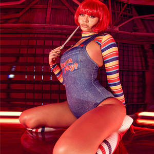 Disfraz de Halloween para Mujer Adulta, Muñeca Asesina de <span class=keywords><strong>Pesadilla</strong></span>, Traje de Chucky con Capa, Inspirado en Personajes de Películas, Poliéster - Product Image 5