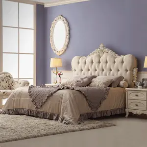 Французская классическая домашняя мебель Роскошная антикварная кровать для взрослых кровать из массива дерева для главной спальни винтажная кровать из массива дерева king-size
