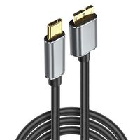 Kabel Data pengisian daya cepat, kabel Data pengisian daya cepat, USB 3.1 Tipe C ke mikro usb 3.0, 0.5M/1M/1.5M/2M, tembaga murni untuk Hard Disk dan Note3/S5