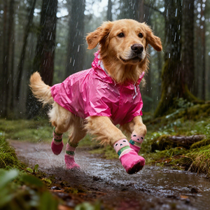 Waterproof Rubber & Cotton Classic Design Dog <span class=keywords><strong>Shoes</strong></span> para pequenos animais-temporada de outono antiderrapante quente ao ar livre uso - Product Image 4